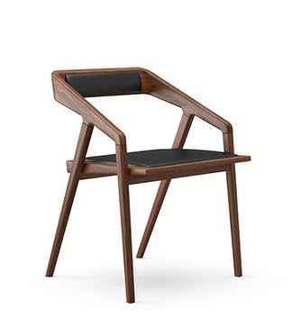 Odejia Solid Sheesham Arm Chair Modern Furniture Off Games Wooden High Chair Pu Leather Chair Cushion for Kitchen | Living Room | Office | Cafe (Walnut)