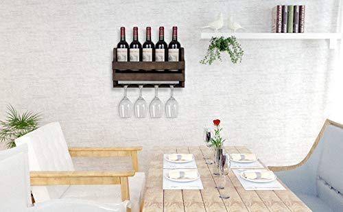 ODEJIA Sheesham Wood Bar Cabinet - Holds 4-5 Bottles & 4 Wine Glasses