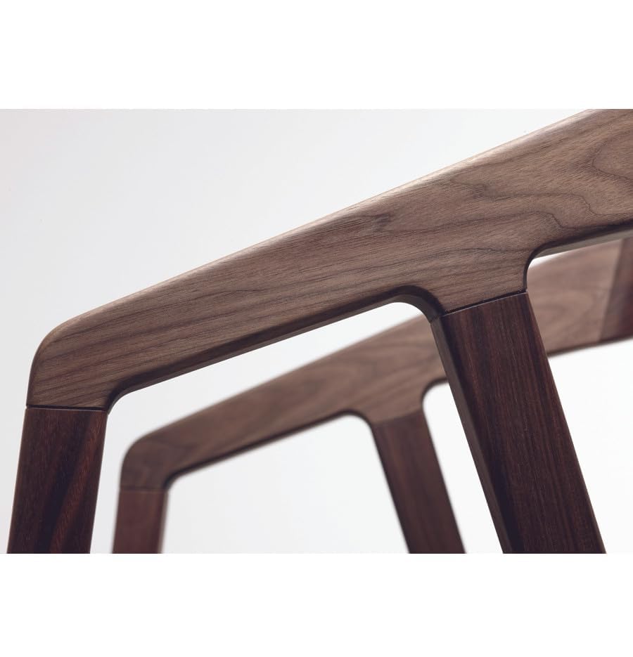 Odejia Solid Sheesham Arm Chair Modern Furniture Off Games Wooden High Chair Pu Leather Chair Cushion for Kitchen | Living Room | Office | Cafe (Walnut)