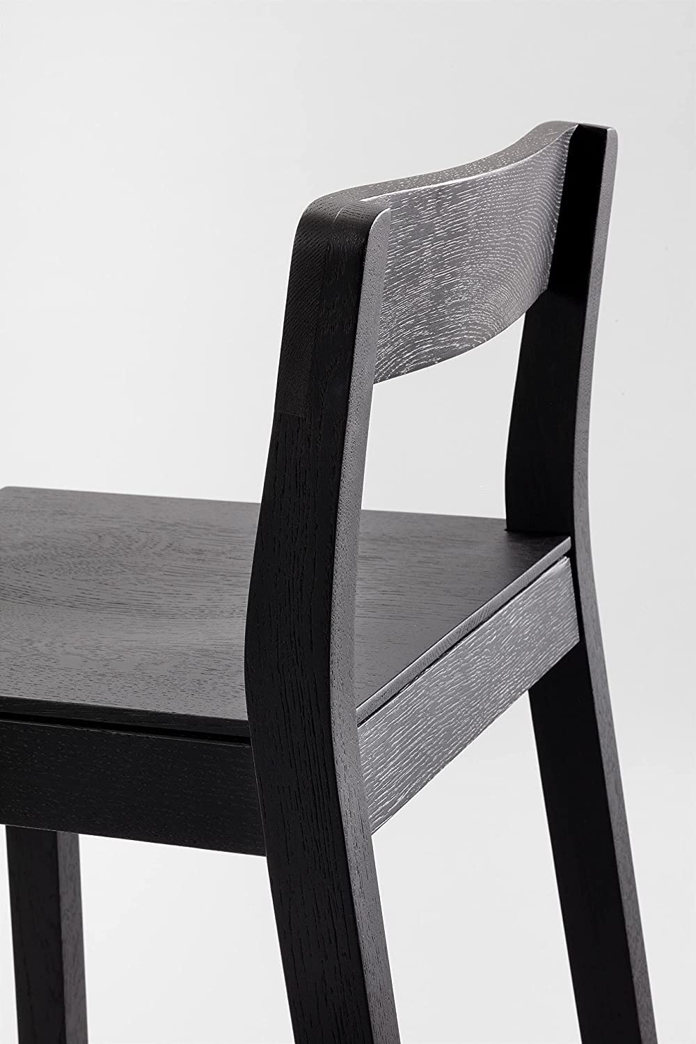 ODEJIA Simple Wooden Bar Chair - Outdoor Kitchen Counter Stool, Dark Natural Finish