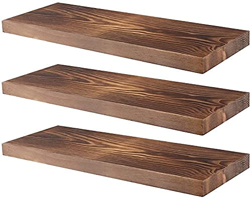ODEJIA 17" Rustic Rosewood Floating Shelves – Invisible Wall - Mounted Set for Storage & Display - ODEJIA Wall Shelves