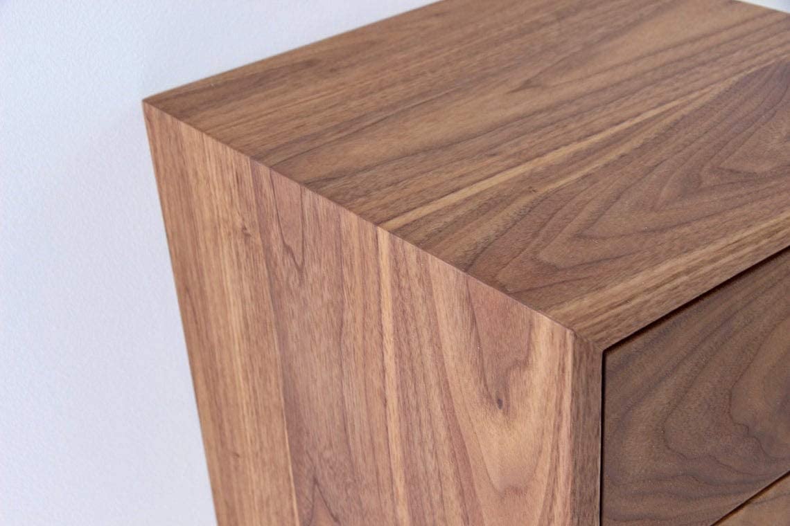 ODEJIA Bed Side nightstand Wooden Table with 3 Drawer,Natural finish - ODEJIA Nightstand