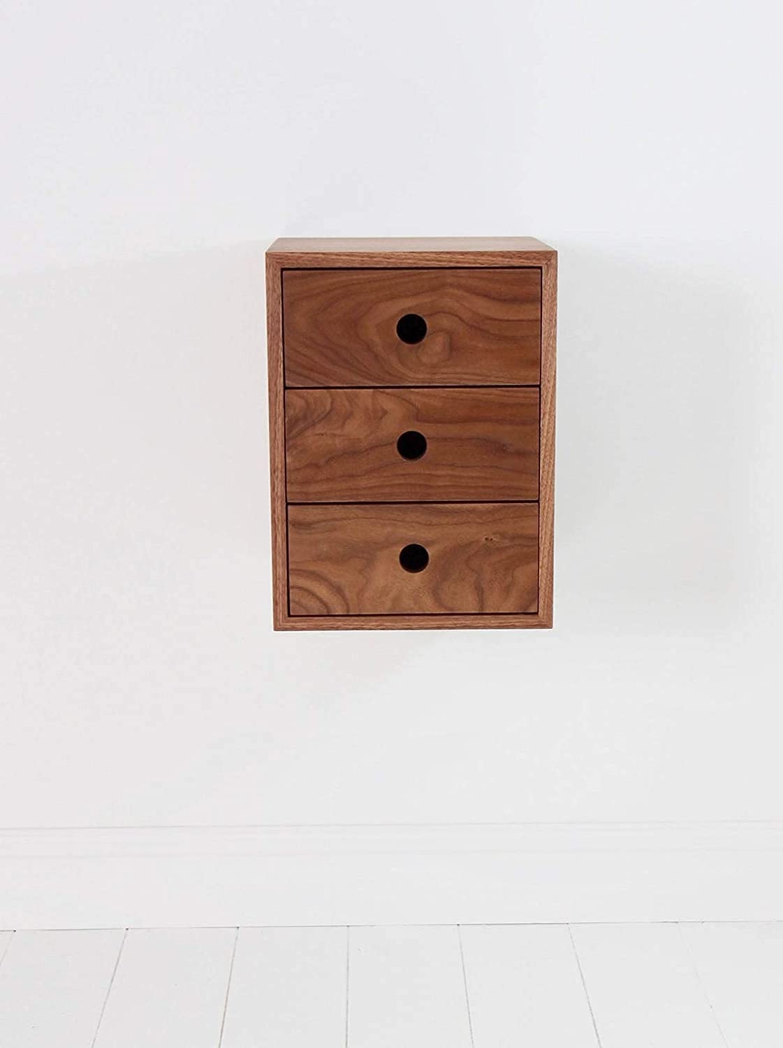 ODEJIA Bed Side nightstand Wooden Table with 3 Drawer,Natural finish - ODEJIA Nightstand