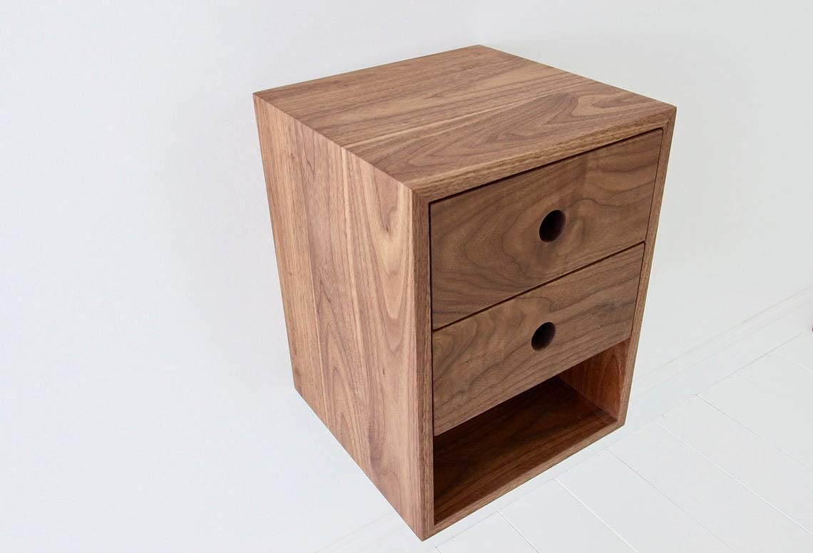 ODEJIA Bed Side nightstand Wooden Table with 3 Drawer,Natural finish - ODEJIA Nightstand