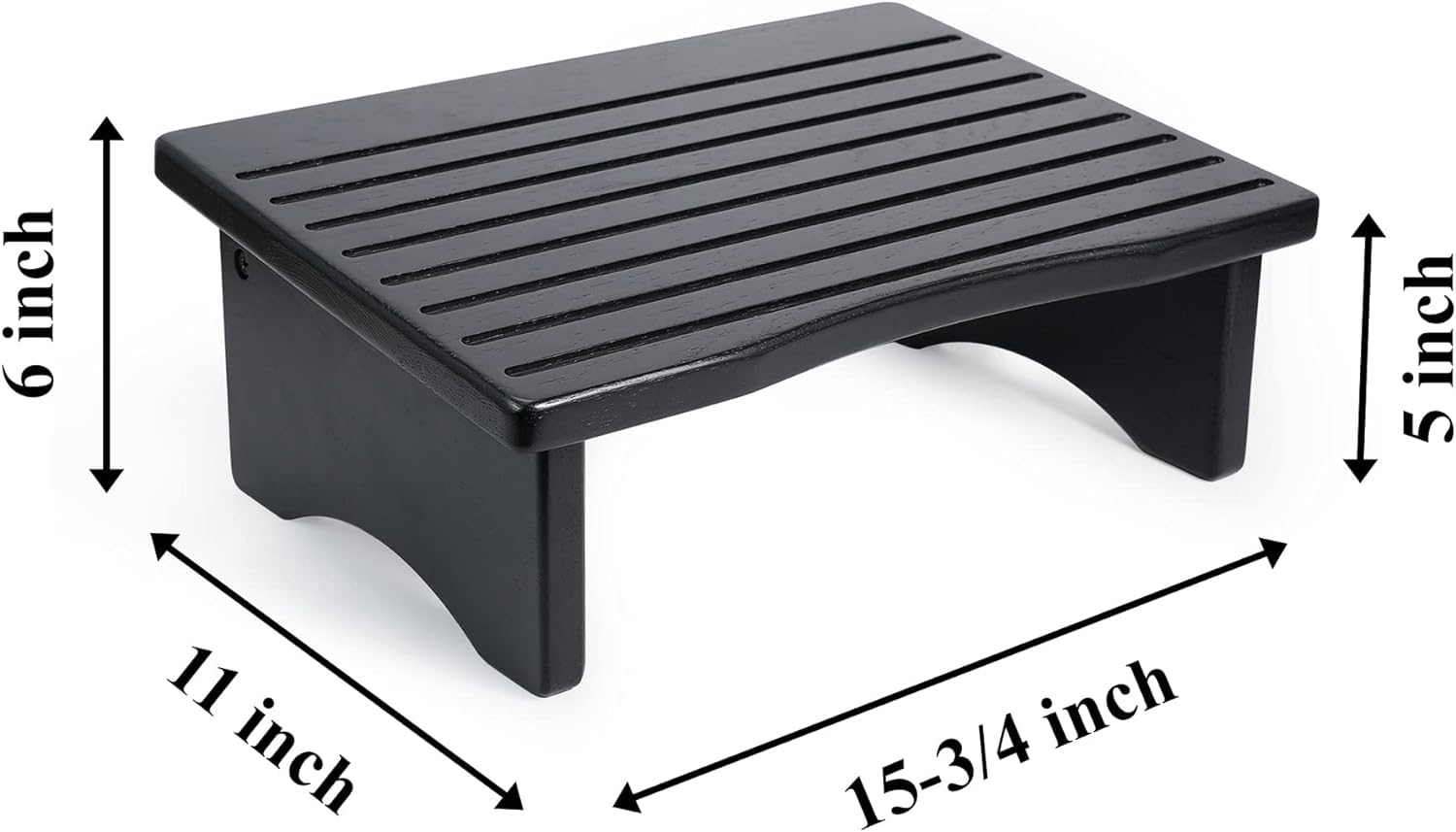 ODEJIA Ergonomic Wood Footrest - Non - Slip Slanted Top for Office/Desk - ODEJIA Footstool