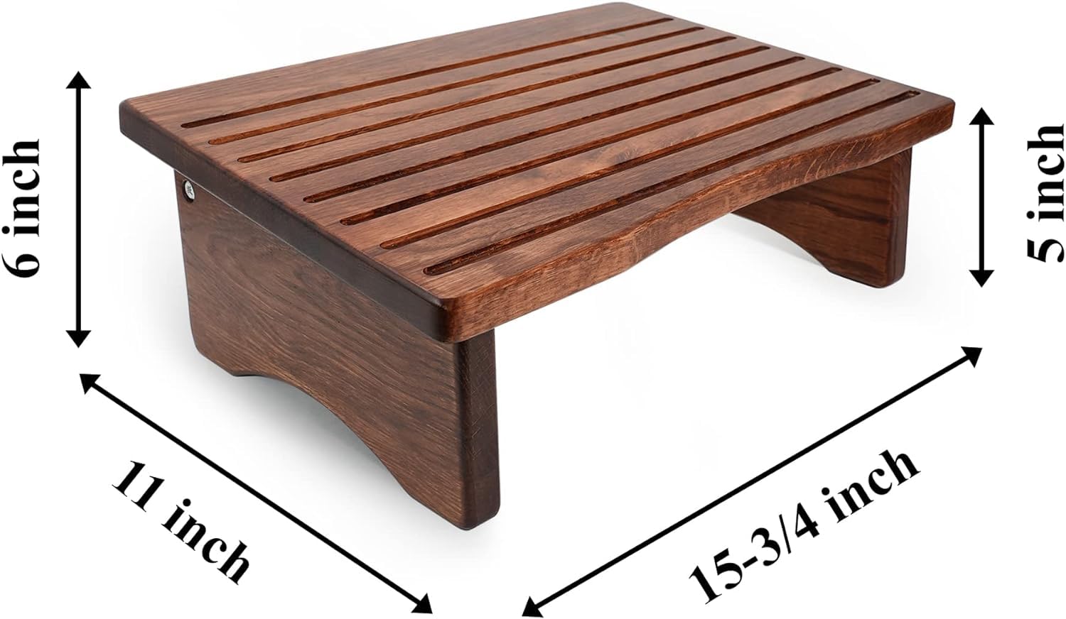ODEJIA Ergonomic Wood Footrest - Non - Slip Slanted Top for Office/Desk - ODEJIA Footstool