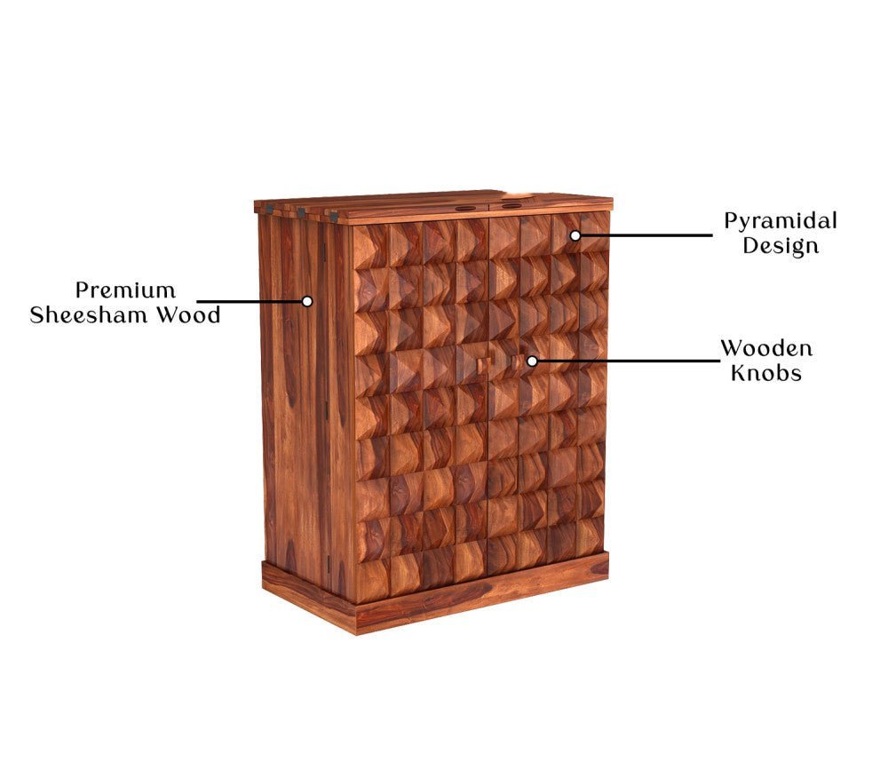 Odejia Furniture Elegant Sheesham Wood Bar Cabinet: Stylish Storage for Your Spirits - ODEJIABar Cabinet