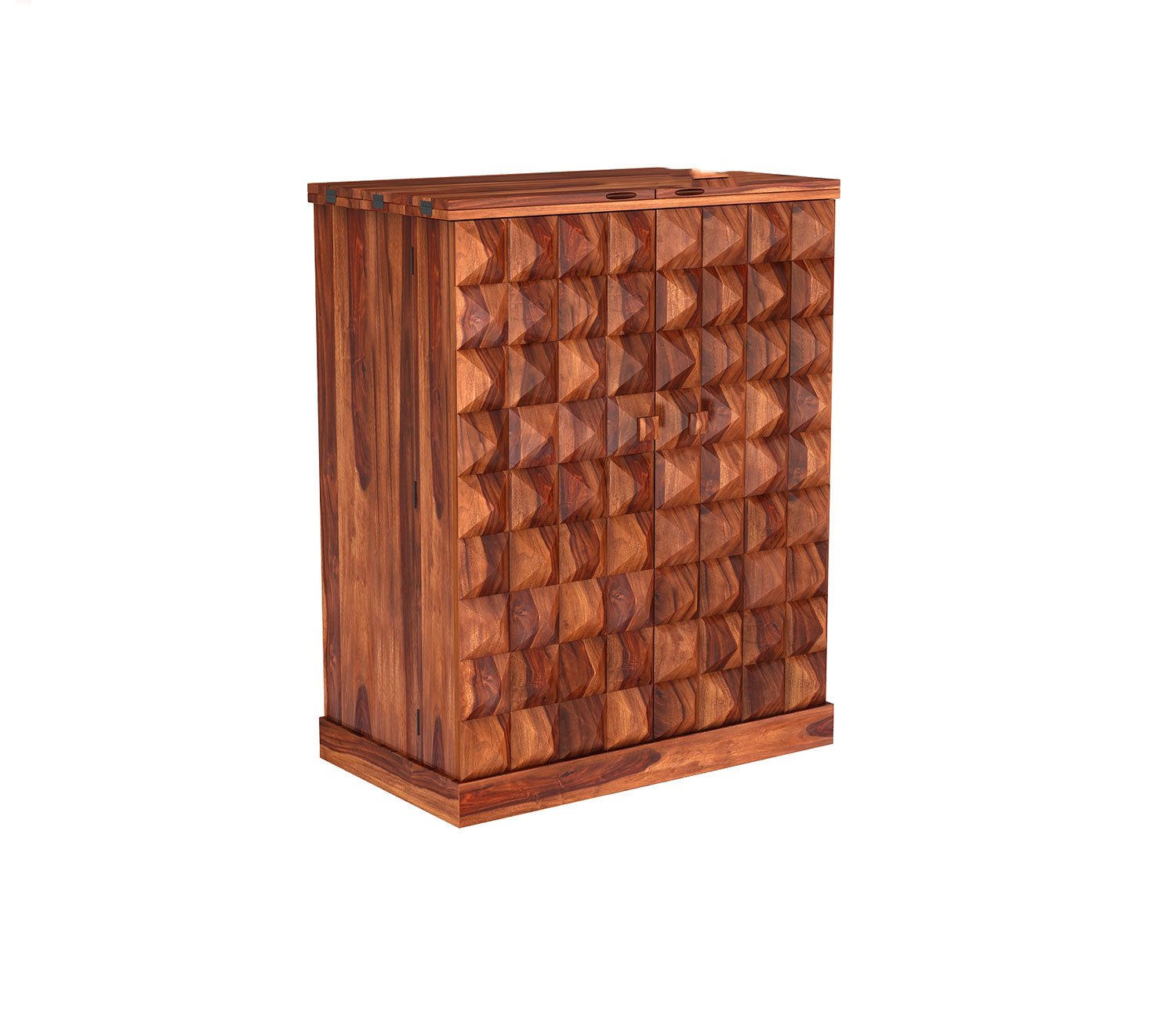 Odejia Furniture Elegant Sheesham Wood Bar Cabinet: Stylish Storage for Your Spirits - ODEJIABar Cabinet