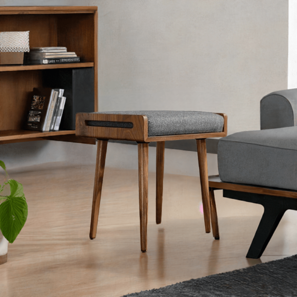 ODEJIA Furniture Solid Sheesham Wood Stool with Cushion For Home | Bedroom | Living Room - ODEJIASitting Bench