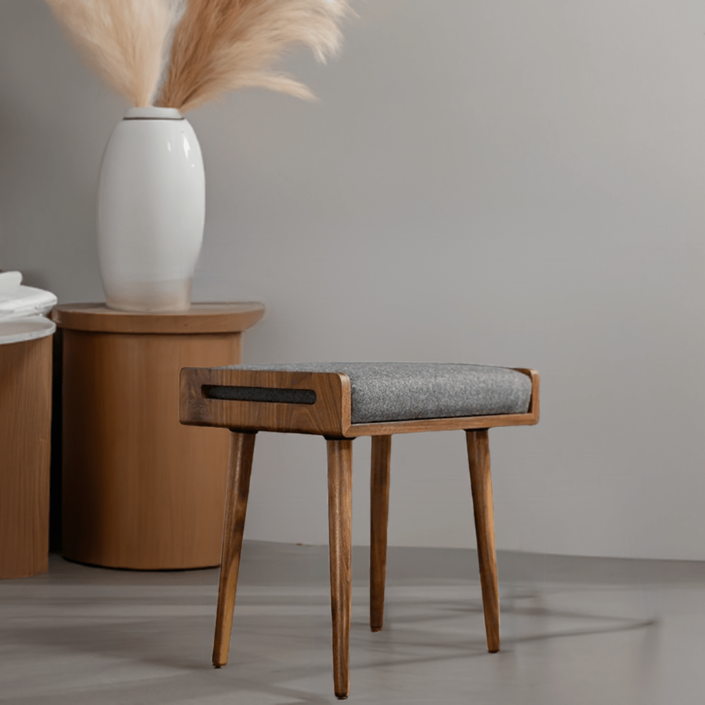 ODEJIA Furniture Solid Sheesham Wood Stool with Cushion For Home | Bedroom | Living Room - ODEJIASitting Bench