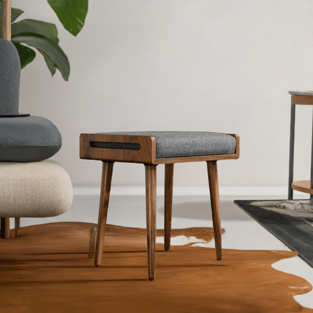 ODEJIA Furniture Solid Sheesham Wood Stool with Cushion For Home | Bedroom | Living Room - ODEJIASitting Bench