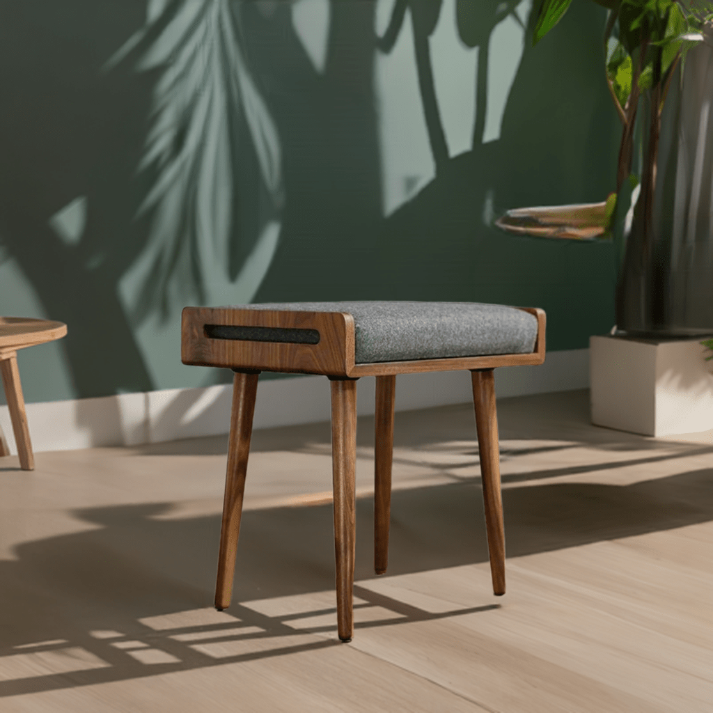 ODEJIA Furniture Solid Sheesham Wood Stool with Cushion For Home | Bedroom | Living Room - ODEJIASitting Bench