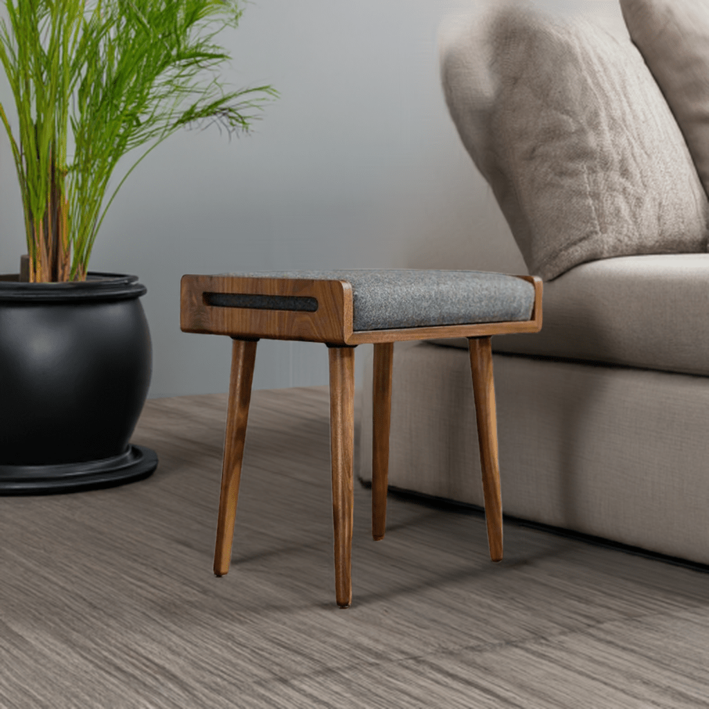 ODEJIA Furniture Solid Sheesham Wood Stool with Cushion For Home | Bedroom | Living Room - ODEJIASitting Bench
