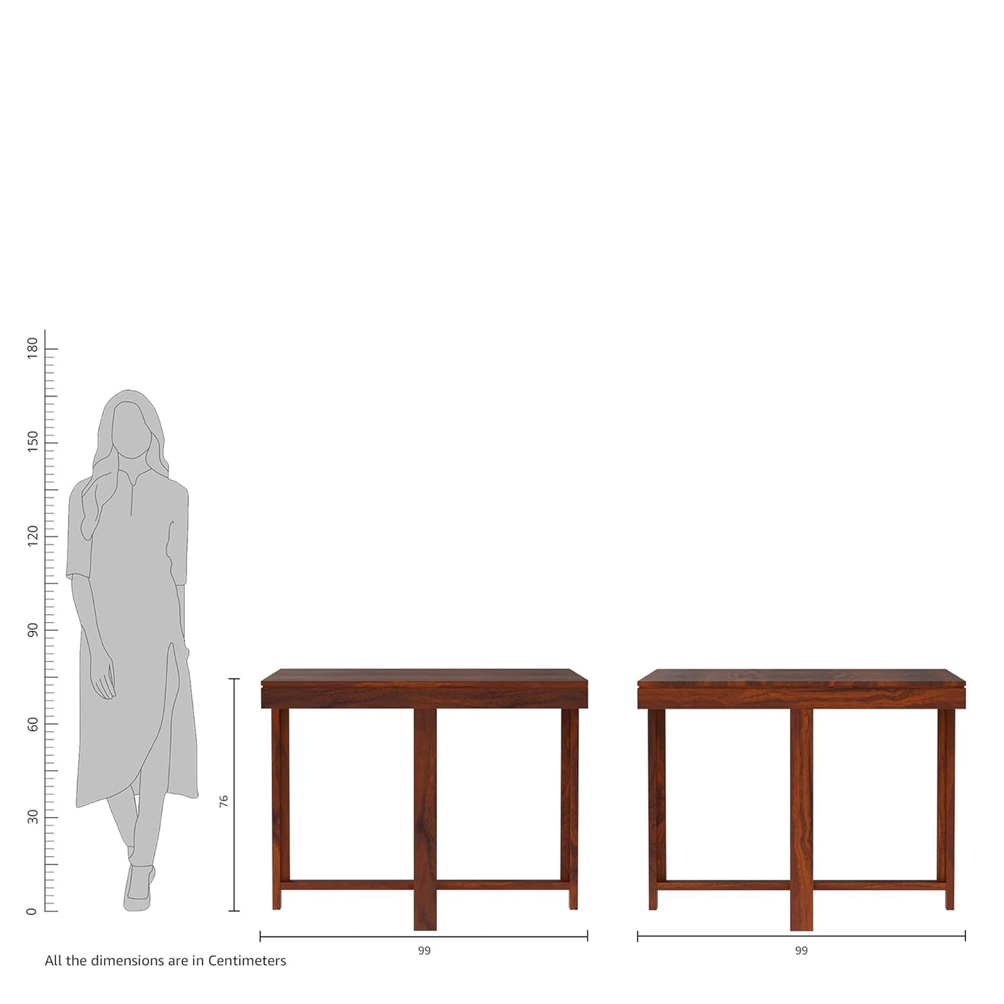 Odejia Furniture Virgo Solid Sheesham Wood 4 seater Dining Table with Chairs (Teak Finish) - ODEJIA Dining table