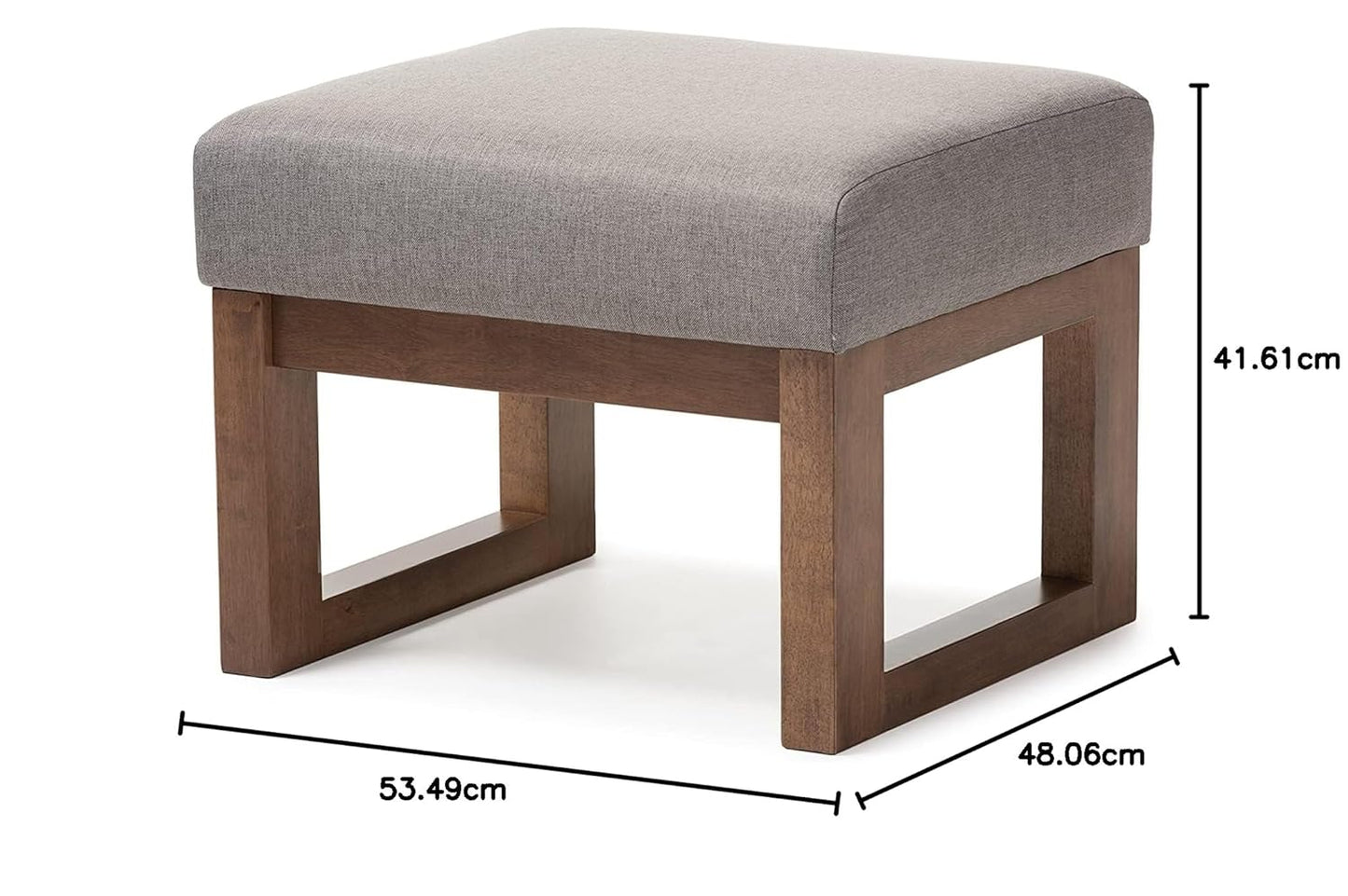 ODEJIA Mid Century Retro Modern Fabric Upholstered Ottoman Stool, Grey - ODEJIA Footstool