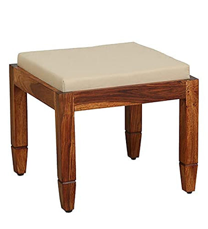 ODEJIA Solid Wood Coffee Table with 4 Stools - Honey Finish
