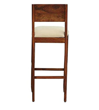 ODEJIA Solid Wood Bar Stool in Honey Oak Finish | Wooden Bar Chair | Break Fast Stool Chair for Kitchen | Bar Counter Chair