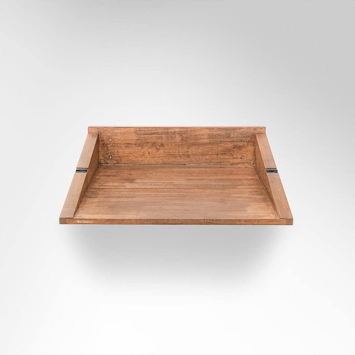 ODEJIA Solid Sheesham Wood Mounted Study Table/Home Office/Laptop Table/Wall Mounted Space Saving Desk/Office Table Stand
