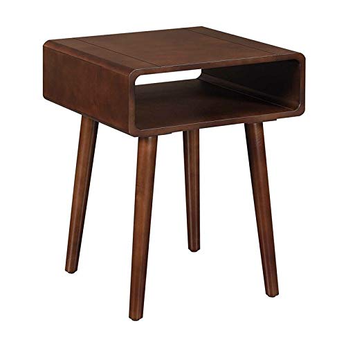 ODEJIA Sheesham Wood Bedside End Table Open Shelf For Bedroom (Brown)