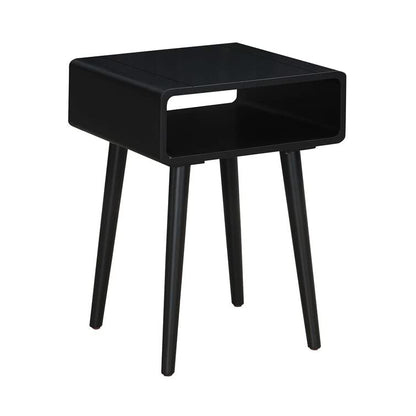 ODEJIA Sheesham Wood Bedside End Table Open Shelf For Bedroom (Brown)