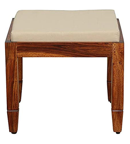 ODEJIA Solid Wood Coffee Table with 4 Stools - Honey Finish