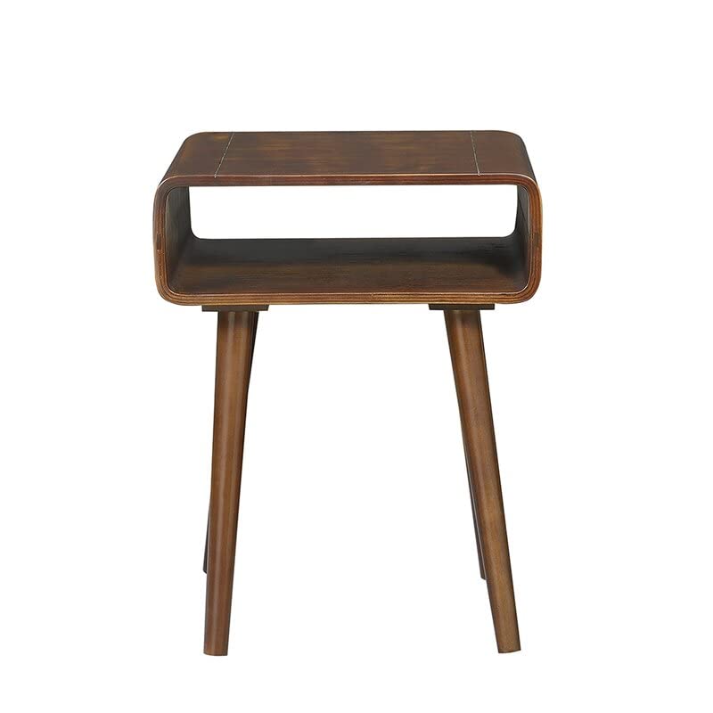 ODEJIA Sheesham Wood Bedside End Table Open Shelf For Bedroom (Brown)