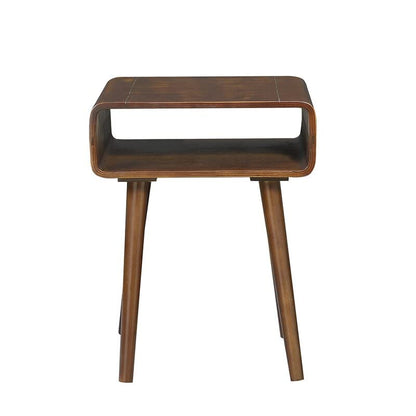 ODEJIA Sheesham Wood Bedside End Table Open Shelf For Bedroom (Brown)