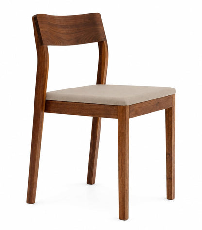 Genuine Decor Set of 2 Rosewood Dining Chairs – Rustic Teak Brown Finish, Solid Wood, No Cushion, Perfect for Dining Room, Living Room, Bedroom (Cushion White)