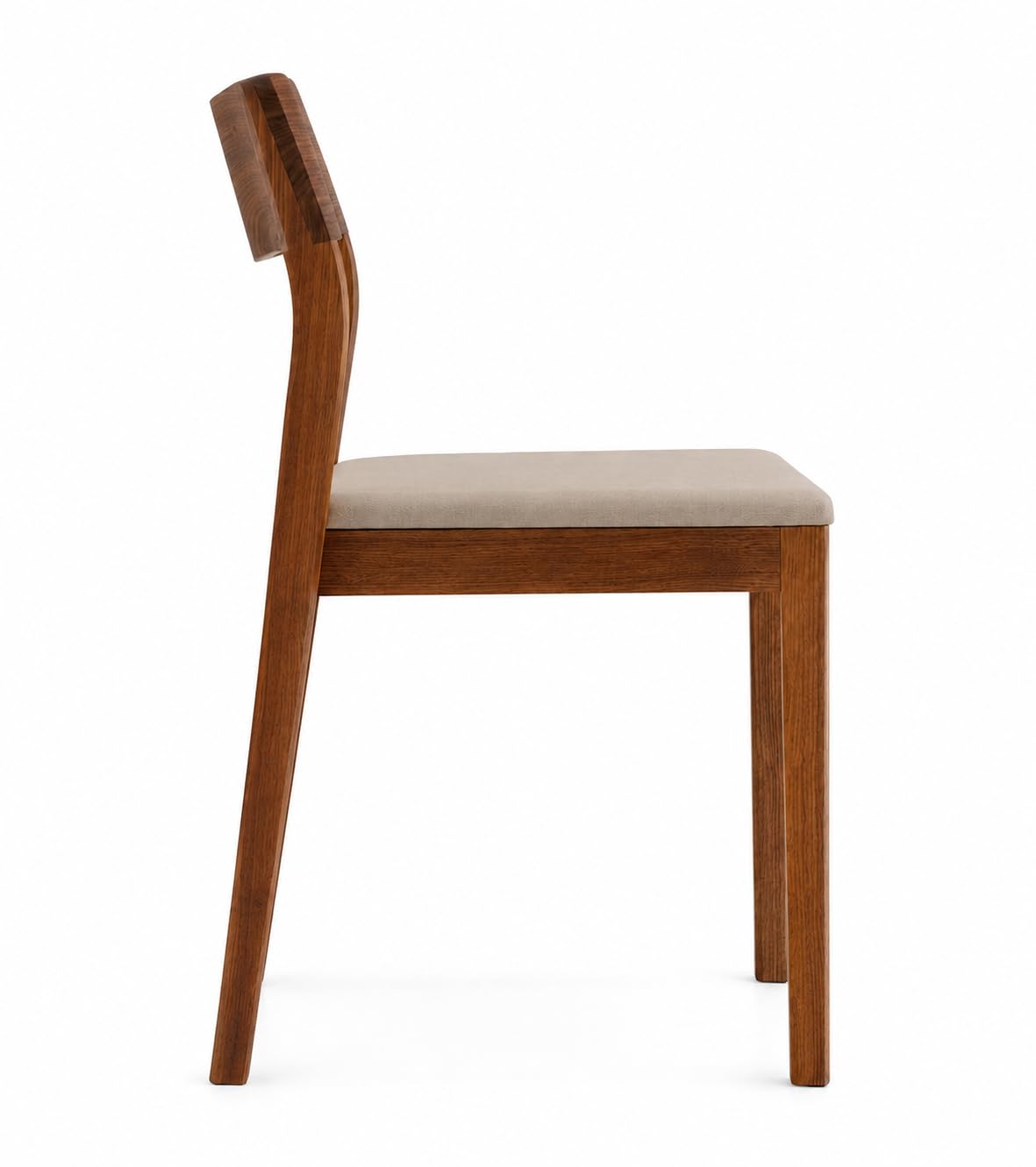 Genuine Decor Set of 2 Rosewood Dining Chairs – Rustic Teak Brown Finish, Solid Wood, No Cushion, Perfect for Dining Room, Living Room, Bedroom (Cushion White)