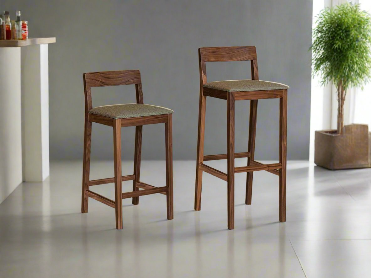 ODEJIA Simple Wooden Bar Chair Out Door Bar Chair Kitchen Counter Bar Stool