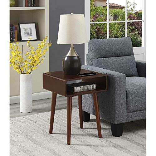 ODEJIA Sheesham Wood Bedside End Table Open Shelf For Bedroom (Brown)