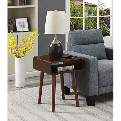 ODEJIA Sheesham Wood Bedside End Table Open Shelf For Bedroom (Brown)
