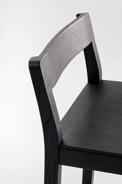ODEJIA Simple Wooden Bar Chair - Outdoor Kitchen Counter Stool, Dark Natural Finish