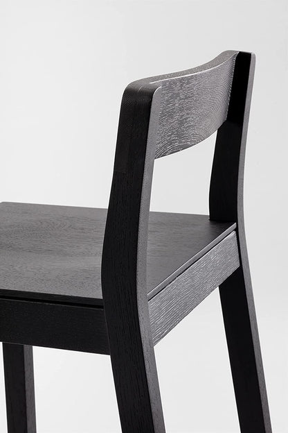 ODEJIA Simple Wooden Bar Chair - Outdoor Kitchen Counter Stool, Dark Natural Finish