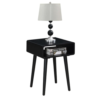 ODEJIA Sheesham Wood Bedside End Table Open Shelf For Bedroom (Brown)