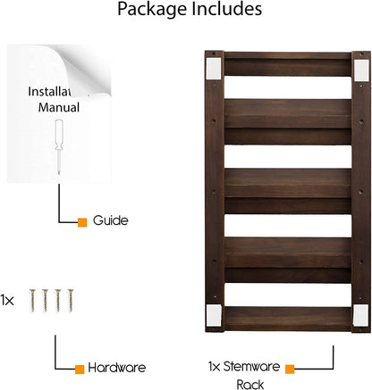 ODEJIA Stemware Glass Rack Makes Dull Kitchens or Bar Perfectly Fits 6-12 Glasses Under Cabinet