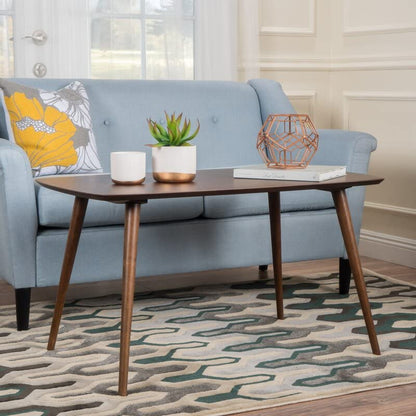ODEJIA Walnut 4-Leg Coffee Table | Tea Table for Living Room, Bedroom, Hall, Hotel