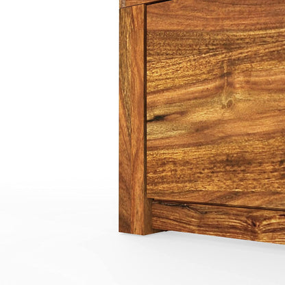 ODEJIA Solid Sheesham Wood Coffee Table with 2 stools for Living Room Sheesham Wood Couple Coffee Table with Cushion | Natural Finish | Hotel | Lounge