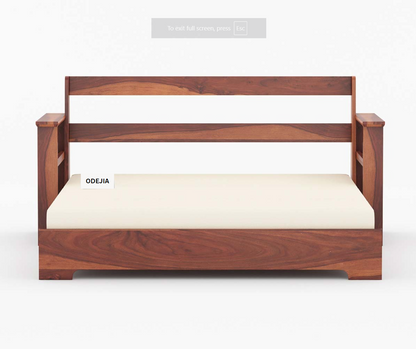 ODEJIA Wooden Queen Size Sheesham Wood Sofa Cum Bed (Honey Finish)