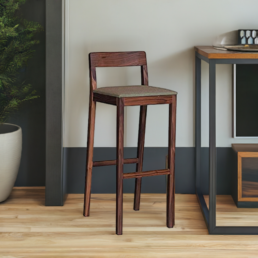 ODEJIA Simple Wooden Bar Chair Out Door Bar Chair Kitchen Counter Bar Stool