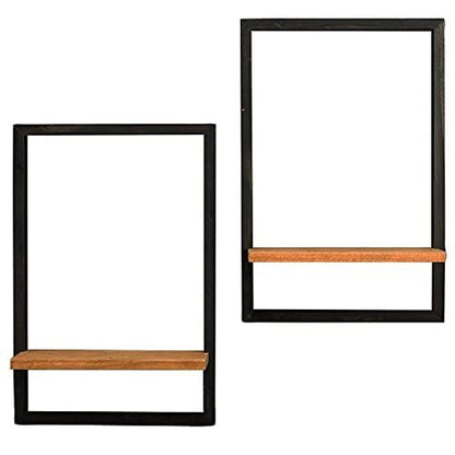 ODEJIA 15inch Floating Wall Shelves Wall Mounted Set of 2, Rustic Large Wall Shelf with Ledge for Bathroom Bedroom Kitchen Living Room - ODEJIA Wall Shelves