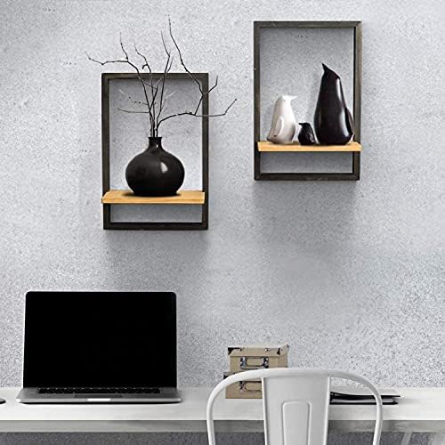 ODEJIA 15inch Floating Wall Shelves Wall Mounted Set of 2, Rustic Large Wall Shelf with Ledge for Bathroom Bedroom Kitchen Living Room - ODEJIA Wall Shelves