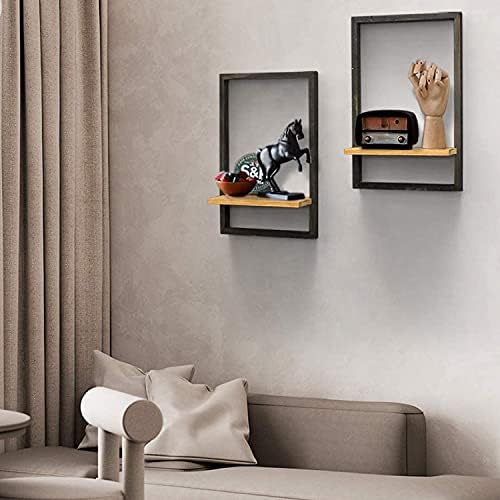 ODEJIA 15inch Floating Wall Shelves Wall Mounted Set of 2, Rustic Large Wall Shelf with Ledge for Bathroom Bedroom Kitchen Living Room - ODEJIA Wall Shelves