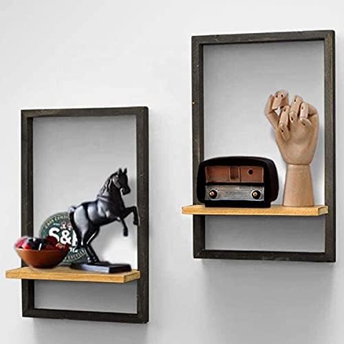 ODEJIA 15inch Floating Wall Shelves Wall Mounted Set of 2, Rustic Large Wall Shelf with Ledge for Bathroom Bedroom Kitchen Living Room - ODEJIA Wall Shelves