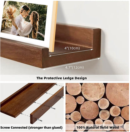 ODEJIA 24'' Sheesham Wood Floating Shelves - Set of 2, Natural Wall Decor & Storage For Bedroom, Living Room, Kitchen - ODEJIA Wall Shelves