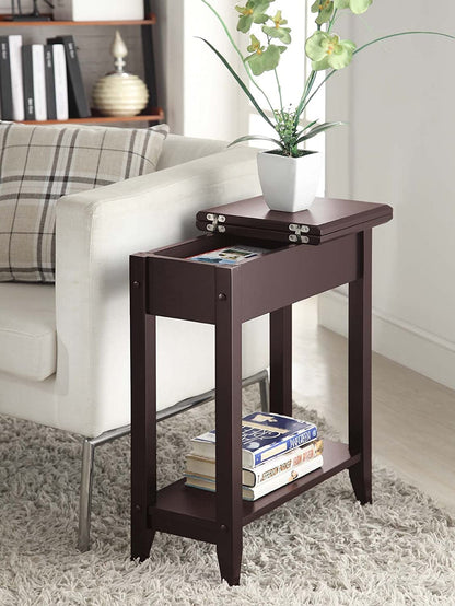 ODEJIA 3 - Tier End Table - Sheesham Wood, Natural Mahogany Finish - ODEJIA End Table