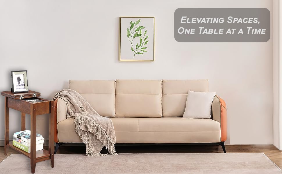 ODEJIA 3 - Tier End Table - Sheesham Wood, Natural Mahogany Finish - ODEJIA End Table