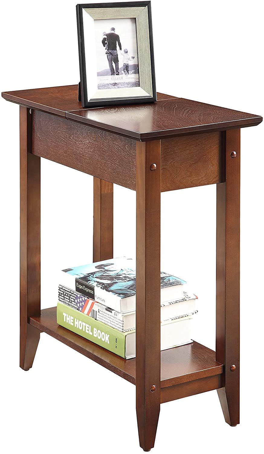 ODEJIA 3 - Tier End Table - Sheesham Wood, Natural Mahogany Finish - ODEJIA End Table