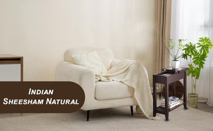 ODEJIA 3 - Tier End Table - Sheesham Wood, Natural Mahogany Finish - ODEJIA End Table