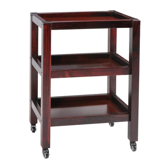 ODEJIA 3 - Tier Sheesham Wood Bar Trolley - Midcentury Modern Mahogany - ODEJIA Bar Trolley